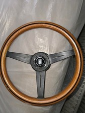 Genuine Nardi Torino 365mm wood rim 3 spoke steering wheel with horn push