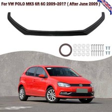 Glossy Black Front Spoiler Splitter Lip Body Kit For VW Polo MK5 6R 6C 2009-2017