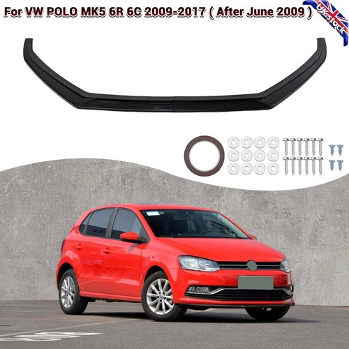 Glossy black front spoiler - black,