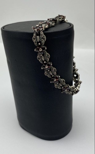 Sterling silver 925 red glass - silver,
