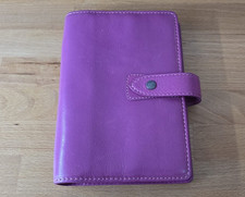 Discontinued Colour! Filofax Malden Leather Fuchsia Personal Size Organiser VGC!