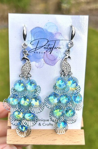 Blue iridescent peacock - blue,