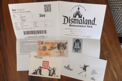 Banksy signed tenner - , &