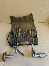 VINTAGE STANLEY No.78-10" BRACE WITH 19 BITS IN ROLL  made in England