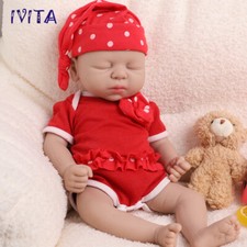 IVITA 15''Adorable Silicone Doll Sleeping Baby Girl Newborn Lifelike Reborn Baby
