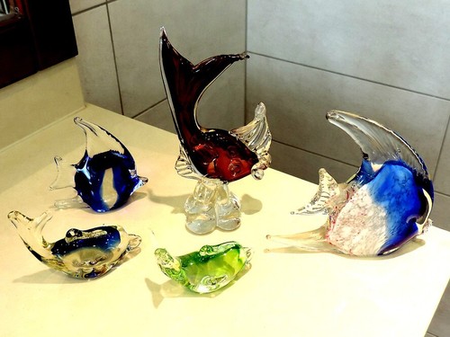Glass fish collection five - glass,