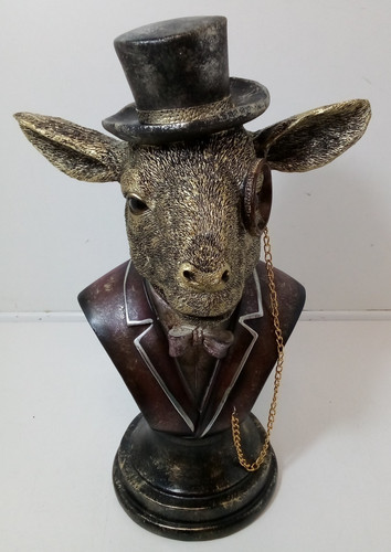 Dapper goat bust - bust, ornament