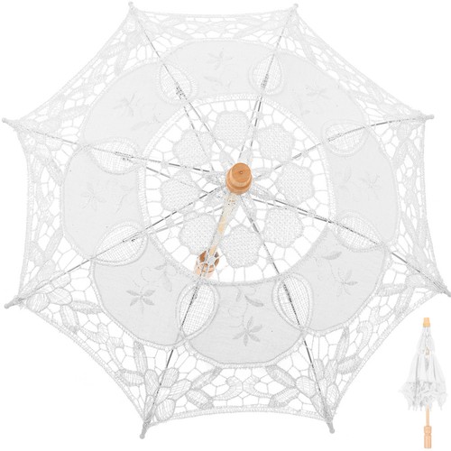 Reuable white lace parasol - 1,