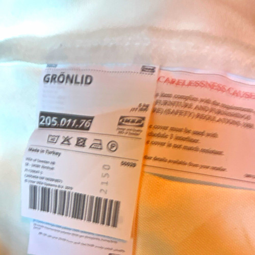 Ikea grönlid white - white, polyester