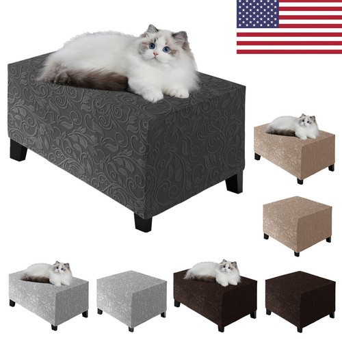 Stretch jacquard ottoman cover - jacquard,