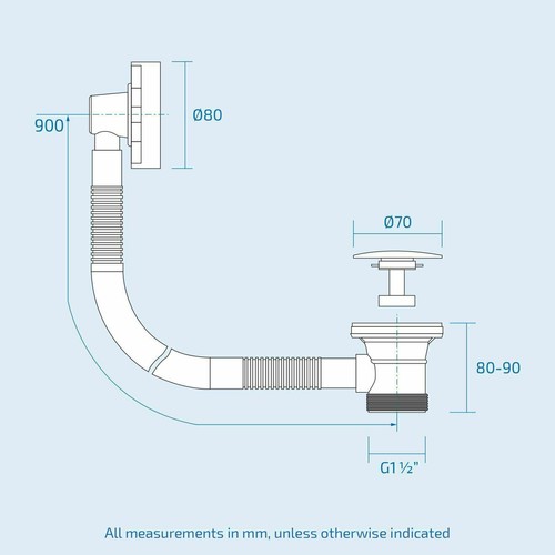 Easyclean sprung plug - sprung, bath