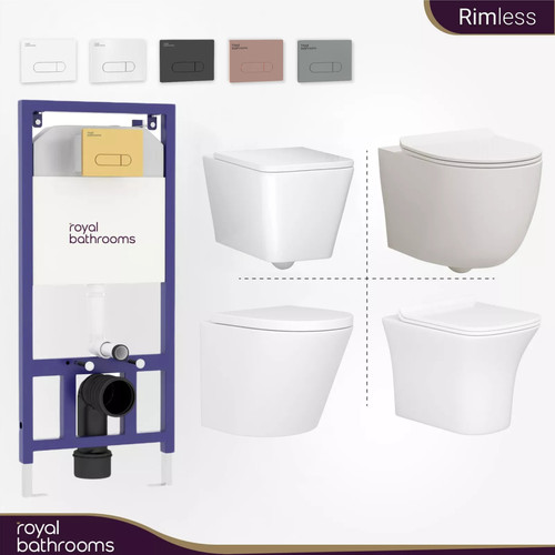 Wall hung rimless toilet - rimless, pan