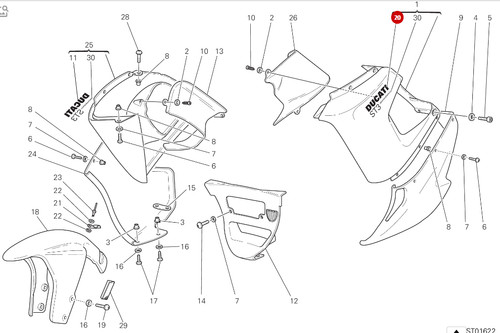 Ducati fairing graphic st3 - ducati,