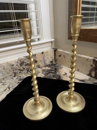 Pair vintage solid brass - solid,