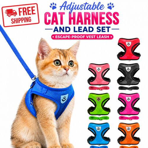 Adjustable cat harness and - adjustable,