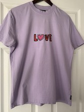 Keith Haring Lilac Love T Shirt And Iconic Back Print XS Oversized P2P 20”