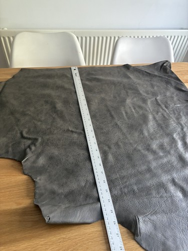 Distressed dark grey leather - distressed,