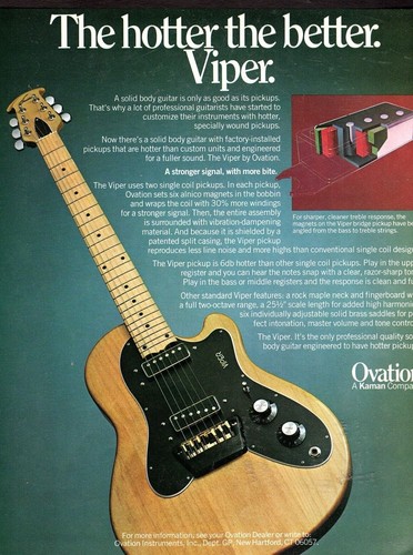 Vtg 70s ovation viper magazine - viper,