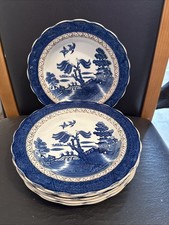 Booths Real Old Willow Set Of 6 Wide Rimmed Cereal Bowls VGC