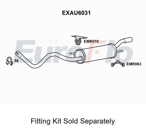 Rear muffler silencer insert - rear,