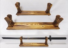 Handcrafted Wooden Samurai Sword stand, rack, holder, collectors stand 2 sizes
