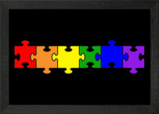 Jigsaw puzzle pieces Framed