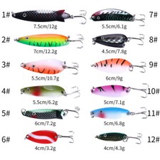12PCS Lot Spinner Bait Spoon Bait Metal Crankbait Fishing Lures Blade with Box