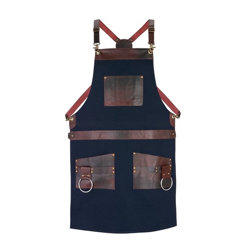 Blue canvas apron - blue, with