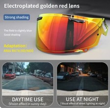Arai RX7X Corsair-X Quantum Visor Lens Gold Red