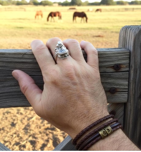 Men western saddle ring - saddle,