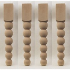 4 BOBBIN STYLE WOODEN Legs