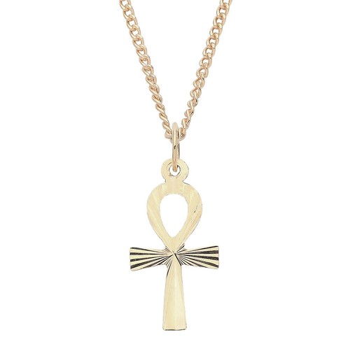 9ct gold ankh cross - 9ct, pendant