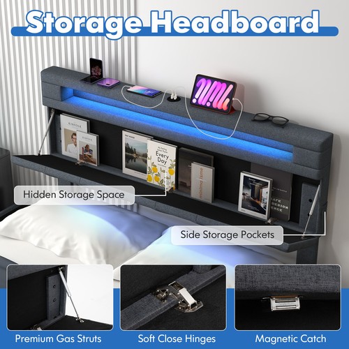 Double bed frame - double, led