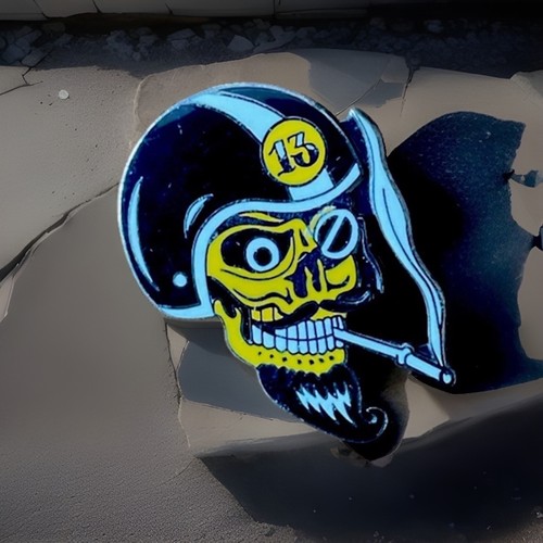 Cafe racer skull biker pin - racer,