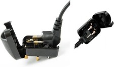 European EU Schuko to UK 3 Pin Converter Plug 13A, Black Grounded