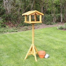 Large Premium Bird Table With Feeder Wooden Traditional Feeding Station Home