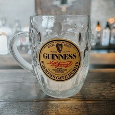 Guinness Beer Pint Glass Mug Tankard Jug Dimpled Thumbprint Vintage