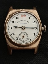 West End Watch Co British Army Sargent in India 1920s gold plate