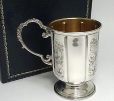 Sterling Silver Child’s Christening Mug/Cup in Case – Hallmarked 1993  (77g)