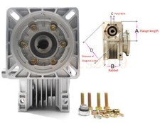 NMRV040 Worm Gearbox Worm Gear Speed Reducer Ratio 30:1 NEMA34 for Stepper Motor