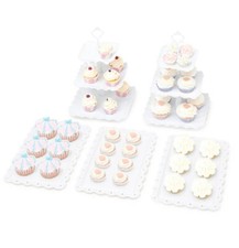 Cake Stand and Appetiser Tray Set 5 Piece Square Cupcake 3-Tier Display | Pukkr