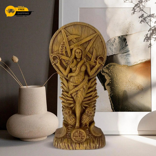 Lilith statue with owls - statue,