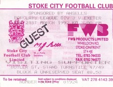 Ticket - Stoke City v Exeter