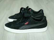 PUMA Basket Suede Trainers Black & Pink Size 5.5 / 38.5