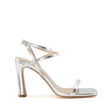 Dune Silver High Heel Open Toe Shoes Sandals Smart Occasion Evening Party Size 4