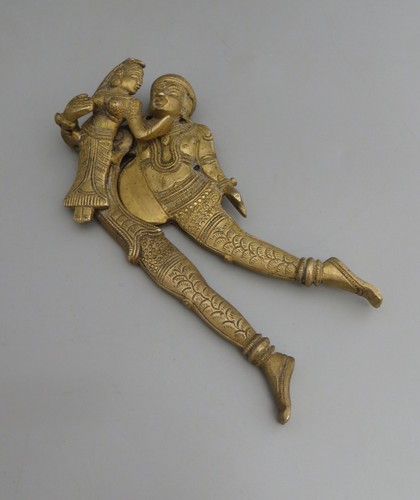 Vintage brass vishnu lakshmi - &,