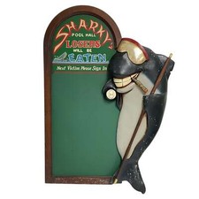Sharkys Pool Hall Losers Will Be Eaten Shark Billiards Scoreboard Chalkboard