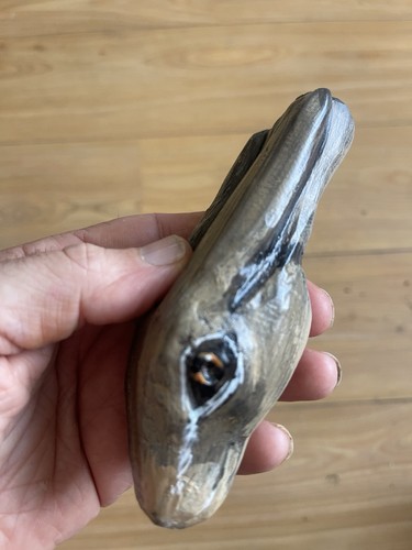 Carved walking stick hare - walking,