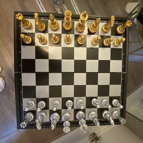 Magnetic travel chess set gold - travel,