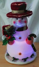 AVON Icy Ivor Vintage Musical Fibre Optic Colour Changing Snowman Decoration